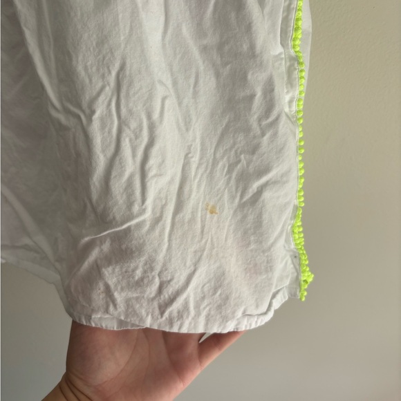 Mini Boden White Coverup with Blue and Neon Yellow Embroidery - Picture 5 of 5